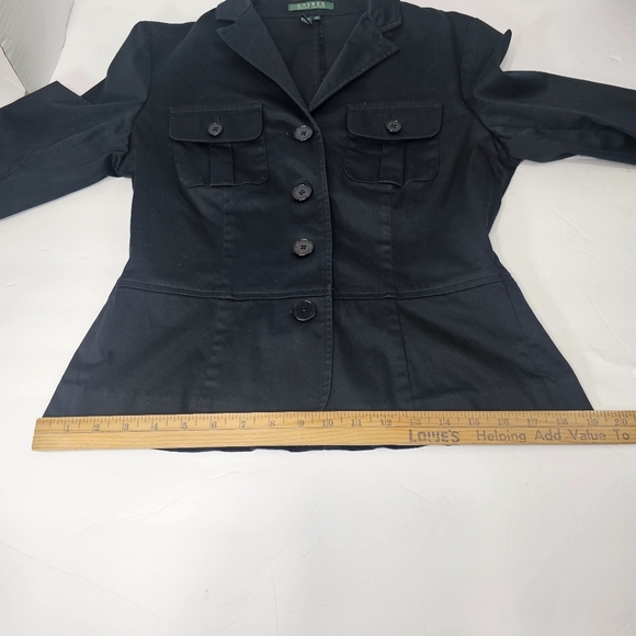 Lauren Ralph Lauren Women's Cropped Black Blazer Size M - Picture 7 of 8